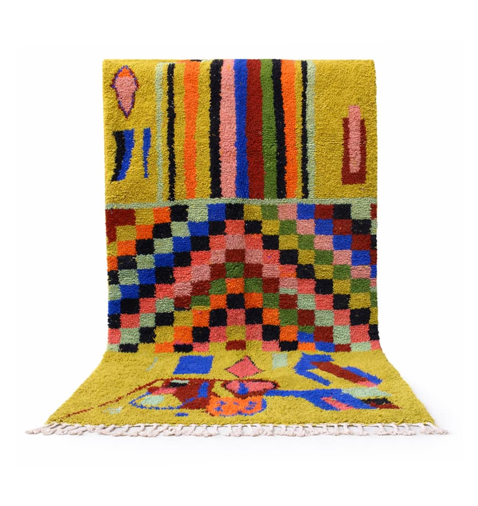 handmade-yellow-rug Handmade Mustard Moroccan Wool Rug – Azilal Berber Area Rug
