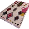 artisan-moroccan-geometric-wool-rug Full-length product image on white background showing complete Moroccan Berber rug with symmetrical geometric and tribal designs.