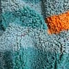 bohemian-moroccan-wool-carpet-multicolor Texture close-up emphasizing plush, soft, high-quality wool fibers.
