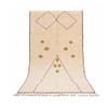 handmade-cream-moroccan-beni-ourain-wool-rug Full view of a handmade cream Moroccan Beni Ourain rug with diamond motifs on a white background.