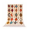 handmade-moroccan-berber-rug-white-background Handmade Moroccan Berber rug with colorful diamond patterns on white background.