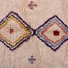 ivory-tribal-moroccan-rug-cream-diamond-motifs Oblique side perspective highlighting rug thickness and depth of the woven patterns.