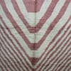 handmade-berber-wool-rug-pink-chevron copy Artisan-made Moroccan area rug with pink and cream V-shaped chevron design.