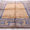 A-picture-showing the-texture-in-the center-of -the carpet Handwoven Beni Ourain Rug, Geometric Wool Moroccan Carpet, Light Blue Grey Mustard