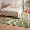 Gabstract-moroccan-area-rug-handmade-wool-bedroom-rug Handmade Olive Green Moroccan Wool Rug, Abstract Berber Shag Area Carpet