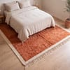 Scandinavian-bedroom-brownrug Beni Ourain Rug Terracotta Brown, Moroccan Rug 8x10, Handmade Wool Rug, Berber Carpet, Boho Living Room, High Pile Area Rug