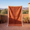 Terracotta-brown-rug-fpr-living-room Beni Ourain Rug Terracotta Brown, Moroccan Rug 8x10, Handmade Wool Rug, Berber Carpet, Boho Living Room, High Pile Area Rug