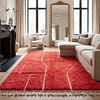 artisan-berber-red-rug-geometric-moroccan-wool-carpet-etsy-trending Handmade Beni Ourain Red Rug – Authentic Moroccan Red Rug, Geometric Design, Boho Home Decor