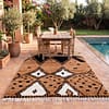 artisan-berber-rug-modern-moroccan-home-rug Hand-Knotted Beni Ourain Wool Rug, Brown White Berber Shag Carpet
