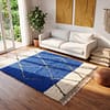 artisan-moroccan-berber-rug-geometric-pattern Royal Blue Beni Ourain Rug | Handmade Moroccan Berber Wool Area Rug for Modern Boho Decor
