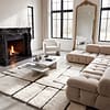 artisanal-rug-natural-wool-ivory-berber-rug-textured-rug Handmade Ivory Moroccan Beni Mrirt Rug, High Pile Wool Berber Carpet