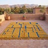 authentic-berber-wool-rug-stripe-pattern Handmade Beni Ourain Red Rug – Authentic Moroccan Red Rug, Geometric Design, Boho Home Decor