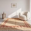 authentic-moroccan-rug-soft-wool-tribal-design Handmade Moroccan Berber Rug | Plush Beige Wool Area Rug with Tribal Red Border | Boho Luxury Home Decor Carpet for Living Room & Bedroom