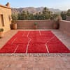 authentic-moroccan-tribal-rug-red-abstract-berber-rug-luxury-wool Handmade Beni Ourain Red Rug – Authentic Moroccan Red Rug, Geometric Design, Boho Home Decor