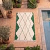 authentic-moroccan-wool-rug-green-berber-pattern Olive Green Beni Ourain Rug | Handmade Moroccan Wool Rug | Green & White Berber Carpet | Natural Fiber Boho Area Rug