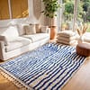 bohemian-moroccan-rug-handwoven-wool-carpet-blue Contemporary Beni Ourain Rug – Luxury Moroccan Ivory Blue Stripe Area Rug