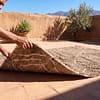 brown-tribal-moroccan-rug-boho-living-room-rug Brown Handmade Wool Carpet |Artisan Moroccan Geometric Rug | Boho Berber Area Rug | Tribal Decor | unique home gift