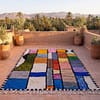 colorful-moroccan-azilal-rug-black-purple-orange-area-rug Handmade Moroccan Azilal Wool Rug – Colorful Geometric Berber Boho Area Carpet