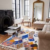 colorful-tribal-moroccan-rug-soft-plush-bohemian-carpet Handmade Moroccan Azilal Rug, Colorful Tribal Geometric Berber Carpet
