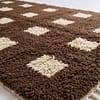 contemporary-berber-rug-geometric-brown-area-rug Custom Moroccan Rug, Beni Ourain Brown & White Geometric, Square Shag Rug, Handmade Area Rug