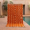 contemporary-moroccan-rug-abstract-tribal-pattern Orange Beni Ourain Rug | Handmade Moroccan Wool Berber Carpet