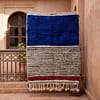 cozy-bohemian-moroccan-rug-blue-white-red-handwoven Cobalt Blue Berber Rug | Authentic Handwoven Wool Tribal Moroccan Area Rug