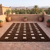cozy-moroccan-wool-rug-neutral-boho-living-room-rug Custom Moroccan Rug, Beni Ourain Brown & White Geometric, Square Shag Rug, Handmade Area Rug