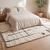 cream-area-rug-neutral-boho-rug-custom-size-wool-rug Handmade Ivory Moroccan Beni Mrirt Rug, High Pile Wool Berber Carpet