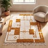 cream-moroccan-art-rug-natural-wool-beni-ourain-rug Beni Ourain Rug, Plush creamy wool base with brown geometric motifs, Berber Rug, Home Decor Rug.