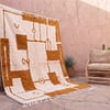 cream-moroccan-rug-beni-ourain-rug-ivory-white-brown-wool-rug Beni Ourain Rug, Plush creamy wool base with brown geometric motifs, Berber Rug, Home Decor Rug.