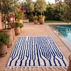 custom-beni-ourain-rug-blue-geometric-moroccan-rug Contemporary Beni Ourain Rug – Luxury Moroccan Ivory Blue Stripe Area Rug