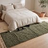 custom-beni-ourain-rug-green-cream-wool-carpet Olive Green Beni Ourain Rug- Handmade Moroccan Wool Carpet - Minimalist Berber Shag Rug