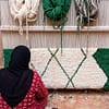 custom-moroccan-rug-green-diamond-pattern-berber-rug Olive Green Beni Ourain Rug | Handmade Moroccan Wool Rug | Green & White Berber Carpet | Natural Fiber Boho Area Rug