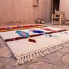 custom-size-moroccan-rug-plush-berber-area-carpet Pink Moroccan Berber Rug | Handmade Colorful Wool Area Rug | Plush Boho Tribal Carpet | Cream Living Room Decor | Custom Size