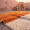 earthy-tone-moroccan-rug-burnt-orange-handmade-wool-cozy-home Orange & White Polka Dot Moroccan Rug | Handmade Berber Wool Rug | Boho Nursery , Living Room Decor