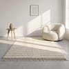handmade-cream-wool-rug-minimalist-berber-carpet Custom Size Moroccan Beni M'rirt Rug, Ivory White carpet, High Pile Neutral Berber Carpet Living Room