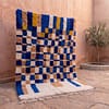 handmade-moroccan-rug-blue-beige-boho-area-rug Handmade Moroccan Azilal Rug | Blue Berber Wool Geometric Carpet