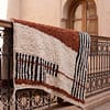 handmade-moroccan-rug-neutral-azilal-rug-rust-brown-black-striped-rug Authentic Moroccan Berber Rug, Handwoven Wool Area Rug, Neutral Boho Living Room Carpet, Geometric Decor