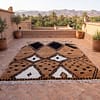 handmade-moroccan-tribal-rug-boho-living-room-rug Hand-Knotted Beni Ourain Wool Rug, Brown White Berber Shag Carpet
