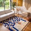 handmade-moroccan-wool-rug-bold-geometric-pattern Handmade Moroccan Azilal Rug | Blue Berber Wool Geometric Carpet