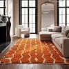 handwoven-moroccan-area-rug-orange-cream-pattern Orange Beni Ourain Rug | Handmade Moroccan Wool Berber Carpet