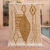 handwoven-moroccan-rug-abstract-tribal-boho-area-rug Mustard Geometric Moroccan Wool Carpet | Handmade Berber Area Rug | Boho Modern Living Room Decor
