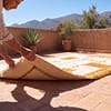 ivory-white-moroccan-rug-handmade-geometric-wool-area-rug Beni Ourain Rug, Plush creamy wool base with brown geometric motifs, Berber Rug, Home Decor Rug.