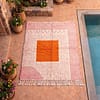 large-moroccan-area-rug-pink-orange-living-room-carpet Handmade Moroccan Beni Ourain Rug – Pink Stripes, Orange Square Center, Boho Wool Carpet