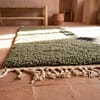 luxury-green-berber-rug-handwoven-wool-rug Olive Green Beni Ourain Rug- Handmade Moroccan Wool Carpet - Minimalist Berber Shag Rug