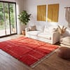 luxury-handmade-moroccan-red-rug-soft-thick-berber-area-rug Handmade Beni Ourain Red Rug – Authentic Moroccan Red Rug, Geometric Design, Boho Home Decor