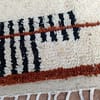 minimalist-moroccan-area-rug-rust-brown-cream-luxury-rug Authentic Moroccan Berber Rug, Handwoven Wool Area Rug, Neutral Boho Living Room Carpet, Geometric Decor