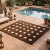 minimalist-moroccan-rug-dark-brown-berber-design Custom Moroccan Rug, Beni Ourain Brown & White Geometric, Square Shag Rug, Handmade Area Rug