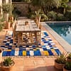 modern-berber-rug-blue-and-neutral-patchwork-design Handmade Moroccan Azilal Rug | Blue Berber Wool Geometric Carpet