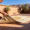 modern-berber-rug-ivory-mustard-tribal-pattern-handmade Mustard Geometric Moroccan Wool Carpet | Handmade Berber Area Rug | Boho Modern Living Room Decor